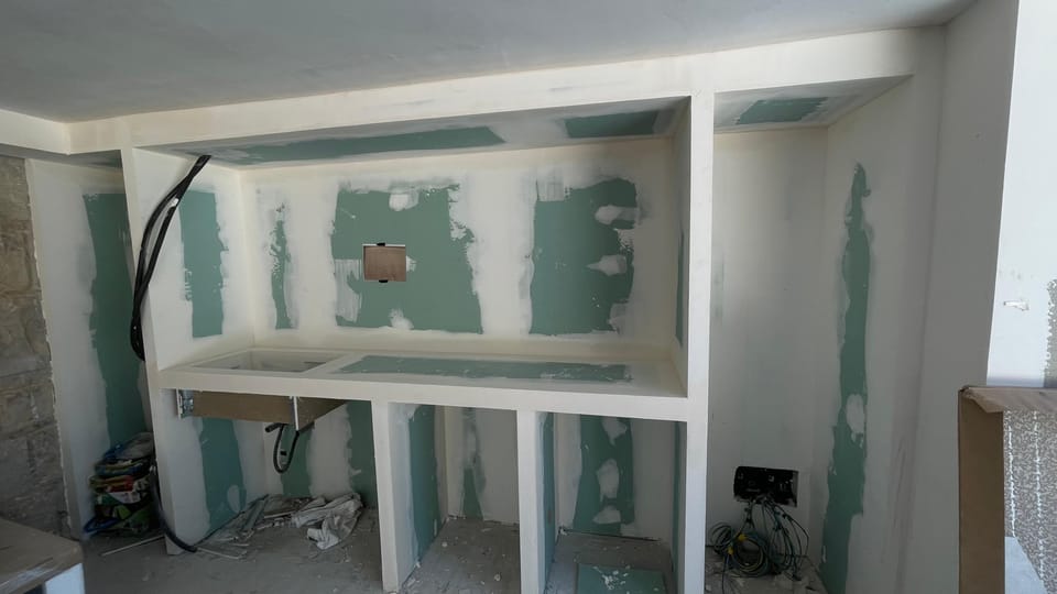 Estructura de mueble de cocina a medida en pladur hidrófugo